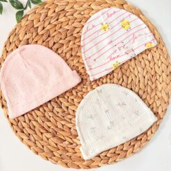 allobebe-Lot de 3 Bonnets Bébé Coton Pur - Motifs Jolis & Interchangeables
