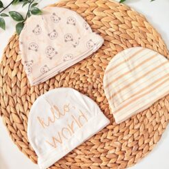 allobebe-Lot de 3 Bonnets Bébé Coton Pur - Motifs Jolis & Interchangeables