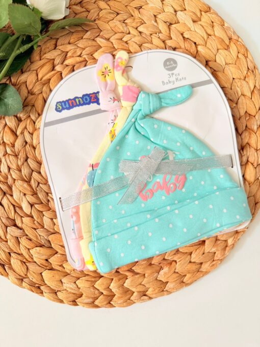 Lot de 3 Bonnets à Nœud en Coton : Adorables & Assortis pour garcons