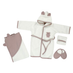 Coffret Peignoir deluxe Coton et Mousseline - bebekevi - Rose