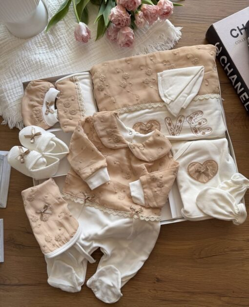 Coffret Cadeau naissance 10 Pcs beige – baby love