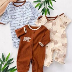 Lot de 3 grenouillères en coton - Douceur et confort garantis
