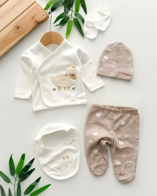 Pack Naissance 5 pcs Coton Pur - king sheep