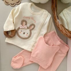 Pyjama Bébé lapin avec Bonnet - Coton Ultra-Doux