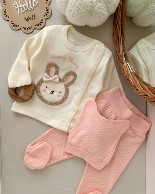 Pyjama Bébé lapin avec Bonnet - Coton Ultra-Doux