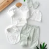 Pack Naissance 5 pcs Coton Pur - Panda vert