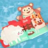Hand Puppet Cloth Book Kids Melody pages animaux ferme cochon lapin vache mouton