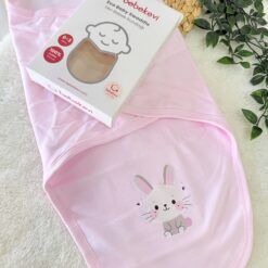 Emmaillotage deluxe bébé coton naturel - Bebekevi - Lapin Rose