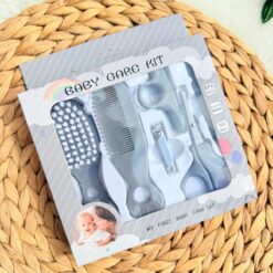 Set de Soin et Manucure Bébé avec Ciseaux et Brosse - Gris