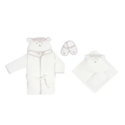 set de bain beige motif mouton