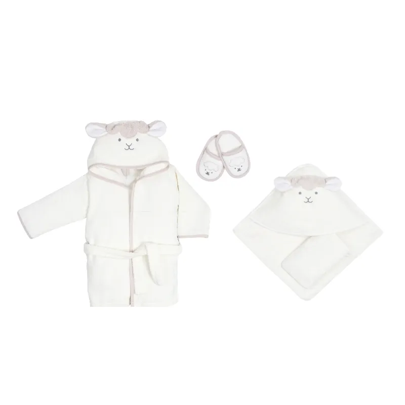 set de bain beige motif mouton